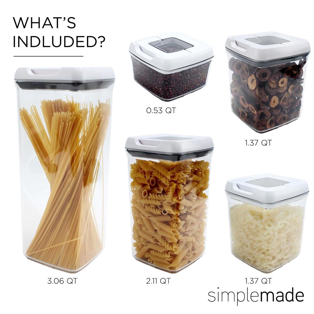 simplemade fliplock container set - 5-piece airtight, food storage ...