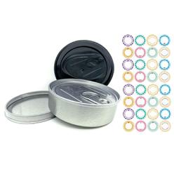 yeepon 20sets cali self-seal tin can with lid - tuna can hoop ring - no tools needed + 32pieces can labels?100ml/3.5] (20sets