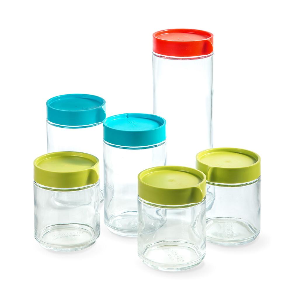 Lockable Stackable Glass Containers GlassLock eco-friendly glasslock food storage block canister round 6 ...