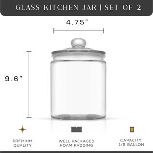 JoyJolt joyjolt elegant cookie jar. 2 large glass jar with lid