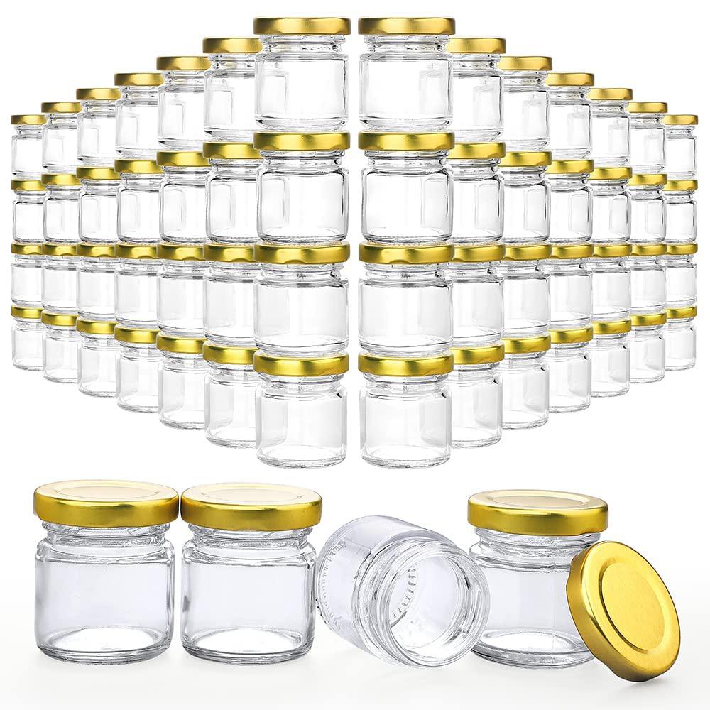 Folinstall folinstall 60 pack small glass jars with lids, 1.5 oz mini honey  jars, candle jar for candle making for gifts, crafts, spices