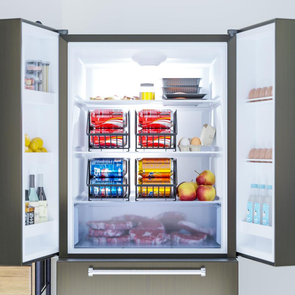 boeetech stackable soda can dispenser organizer rack, stacking can dispensers refrigerator organizer bins pop soda organizer 