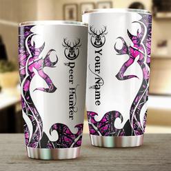 tumbler personalized deer hunting pink muddy camo tumbler stainless steel vacuum insulated double wall travel tumbler with li