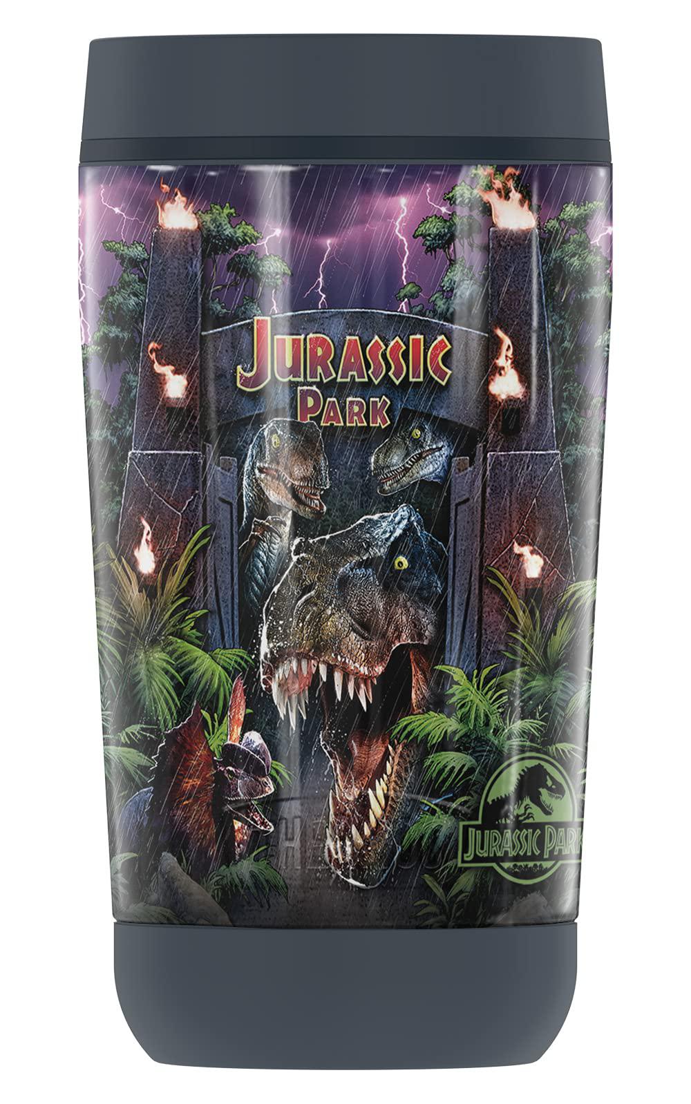 thermos jurassic park welcome to jurassic park guardian collection stainless steel travel tumbler, vacuum insulated & double 