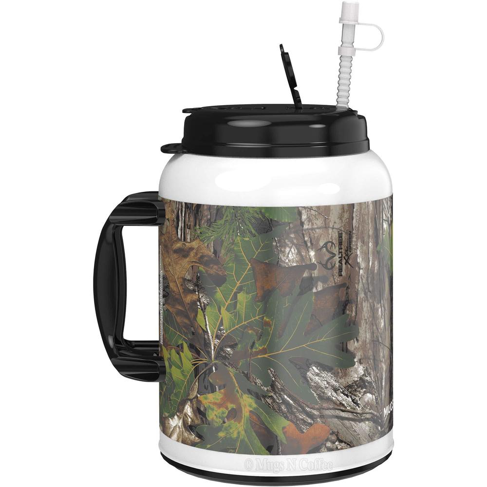 Mugs N Coffee 100 oz realtree camo mug with reusable straw - bpa free - made in the usa