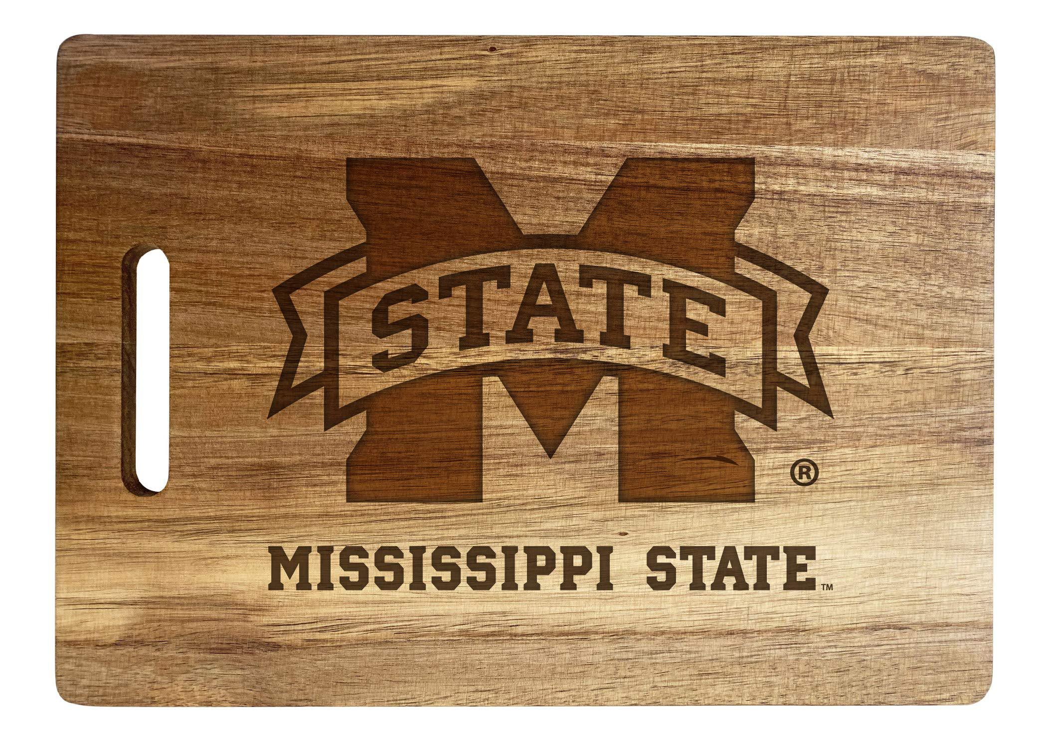 r and r imports mississippi state bulldogs engraved wooden cutting board 10" x 14" acacia wood - large engraving