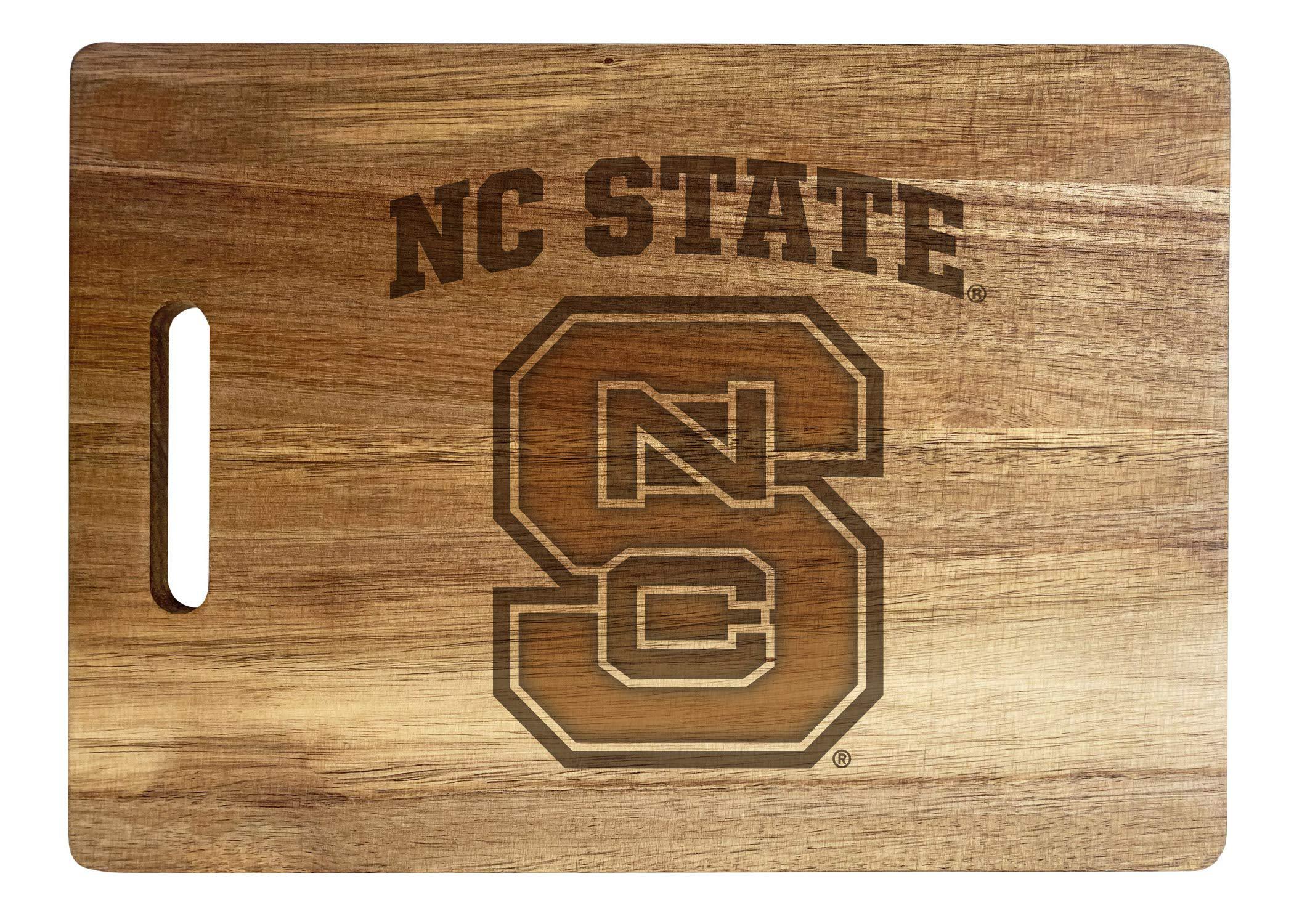 r and r imports nc state wolfpack engraved wooden cutting board 10" x 14" acacia wood - large engraving