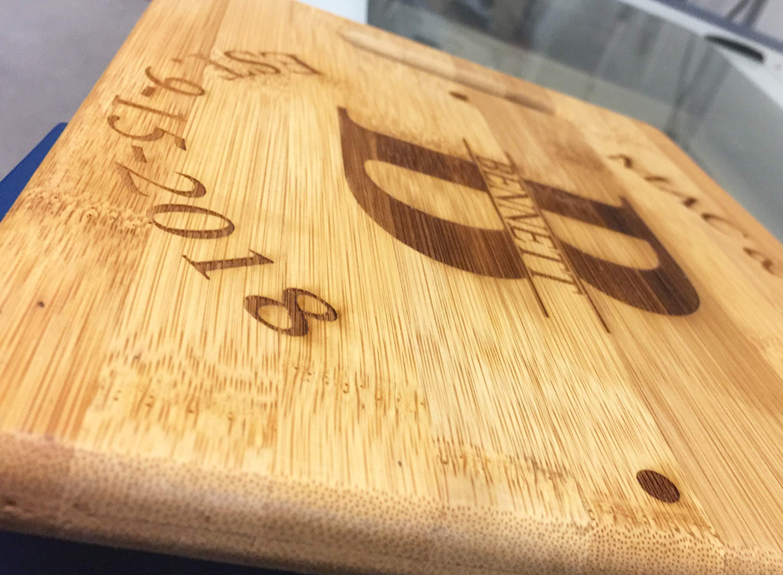 Krezy Case family name personalized wooden cutting board -fancy custom cutting board - housewarming gift, wedding gift, personalized (cu