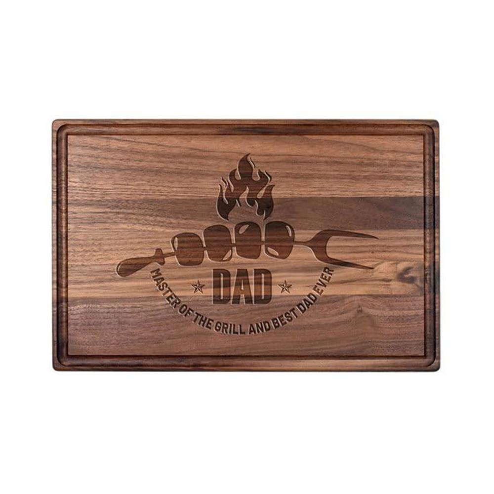 POEM Studio grilling gift idea for dad - dad master of the grill and best dad ever engraved wooden cutting board - dad birthday present -