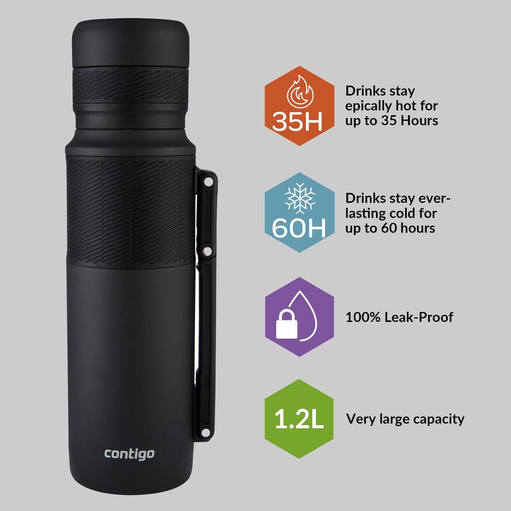 contigo thermal bottle thermalock | vacuum insulated travel flask | thermos flask for hot drinks | 36h hot, 60h cold | leakpr