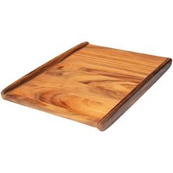 Thirteen Chefs villa acacia reversible wood pastry board and cutting board with lipped edges, 28 x 22 x 1.5 inches