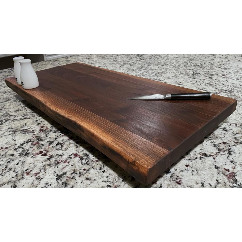 Forest-to-Table black walnut large, gorgeous, full-of-character, forest-to-table solid double live edge wood charcuterie/appetizer/dessert/gr