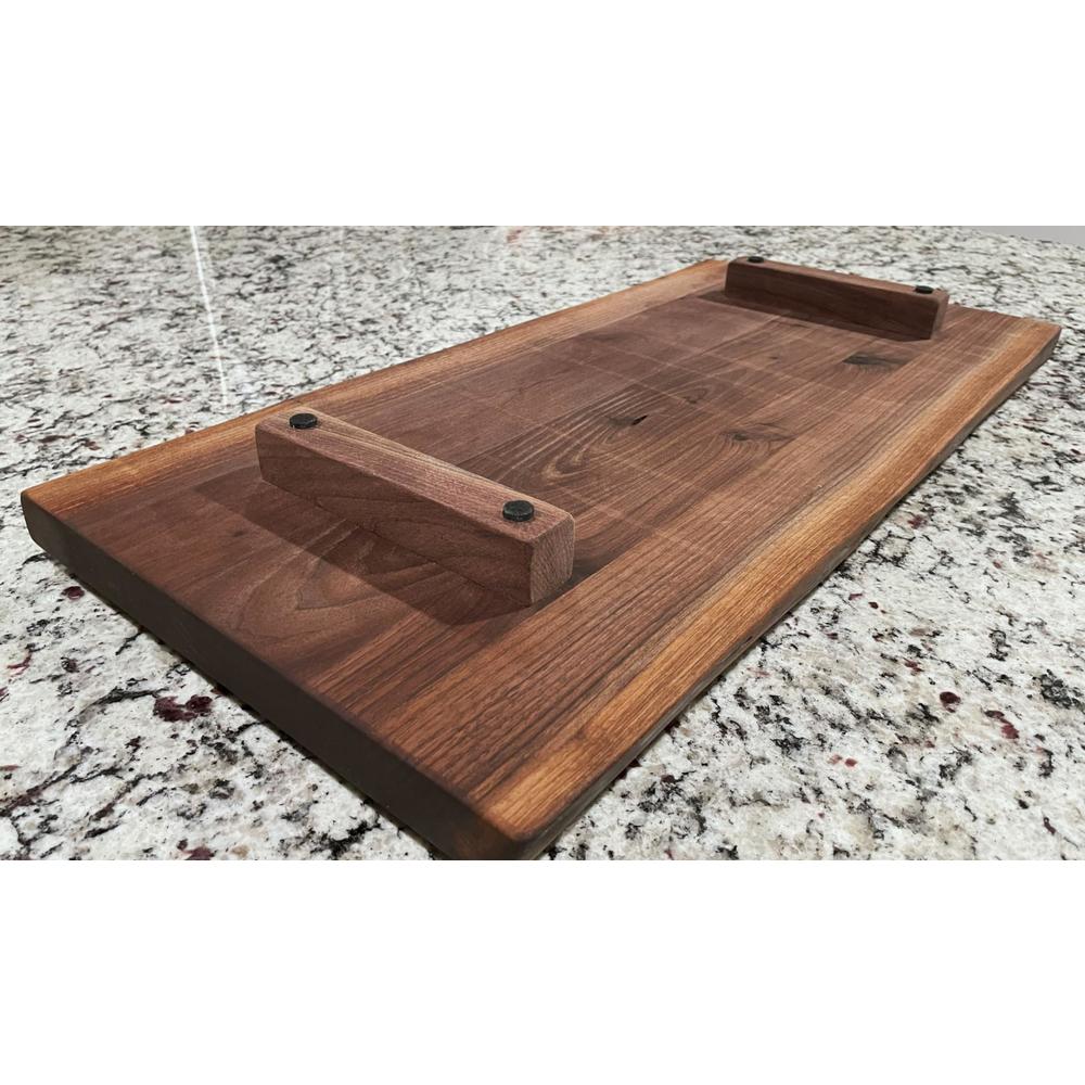 Forest-to-Table black walnut large, gorgeous, full-of-character, forest-to-table solid double live edge wood charcuterie/appetizer/dessert/gr
