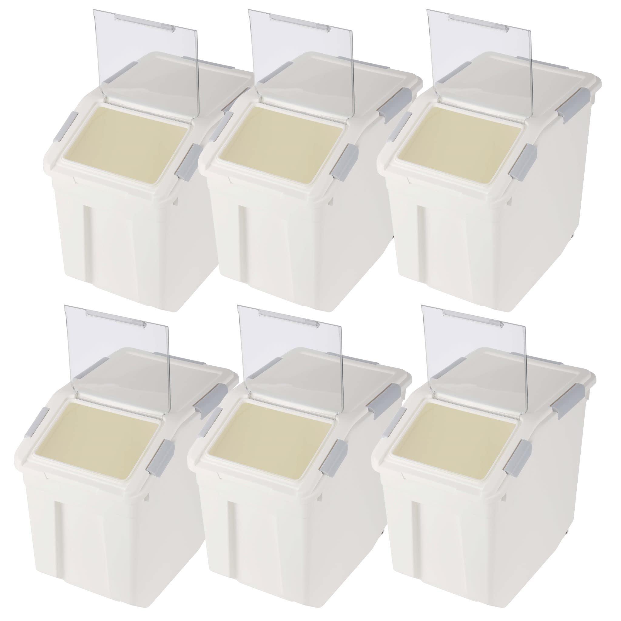 EonTone flour storage container 25 lb with wheels seal locking lid pp pack-6