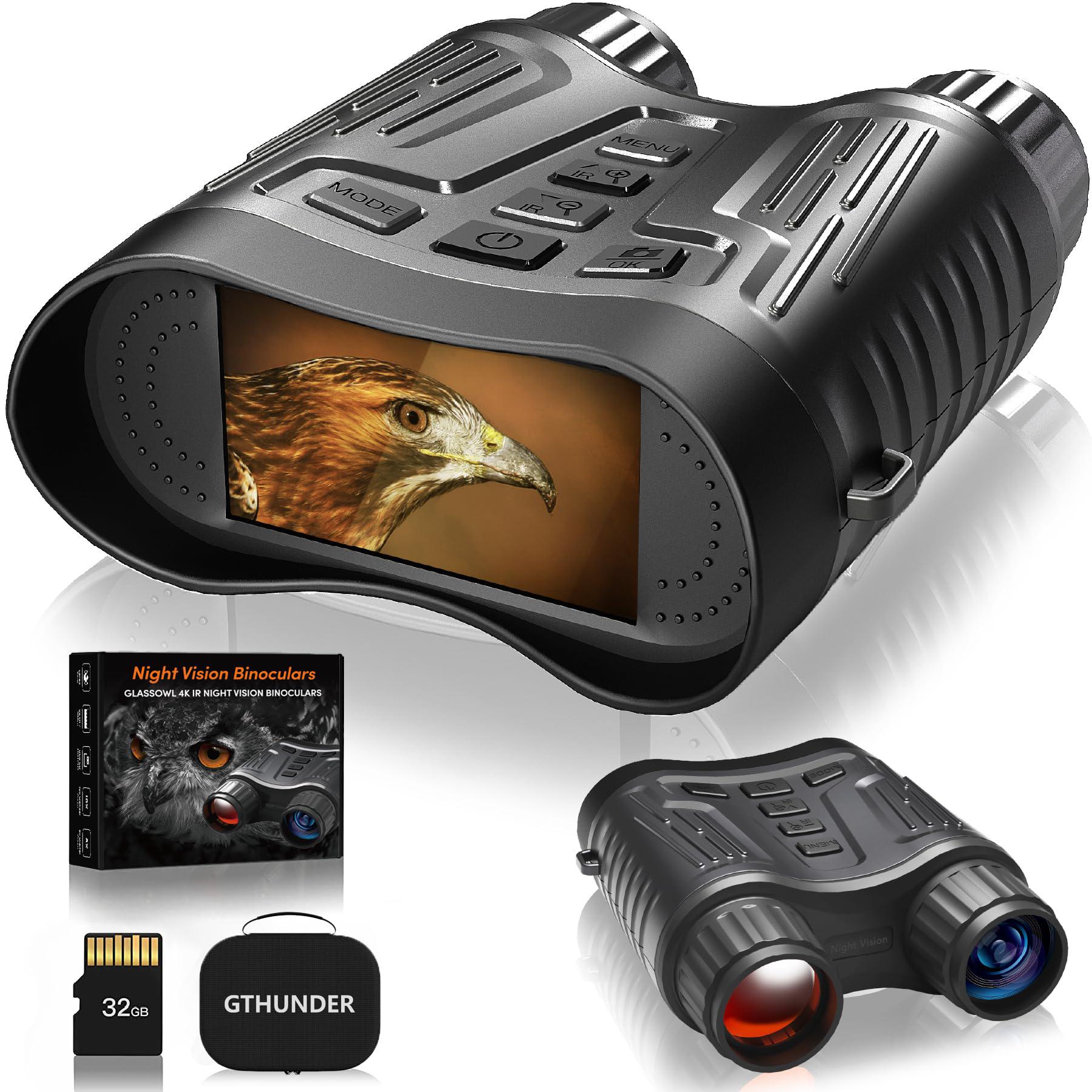 gthunder night vision binoculars - 4k rechargeable infrared digital night vision goggles with distant night visible range - 3
