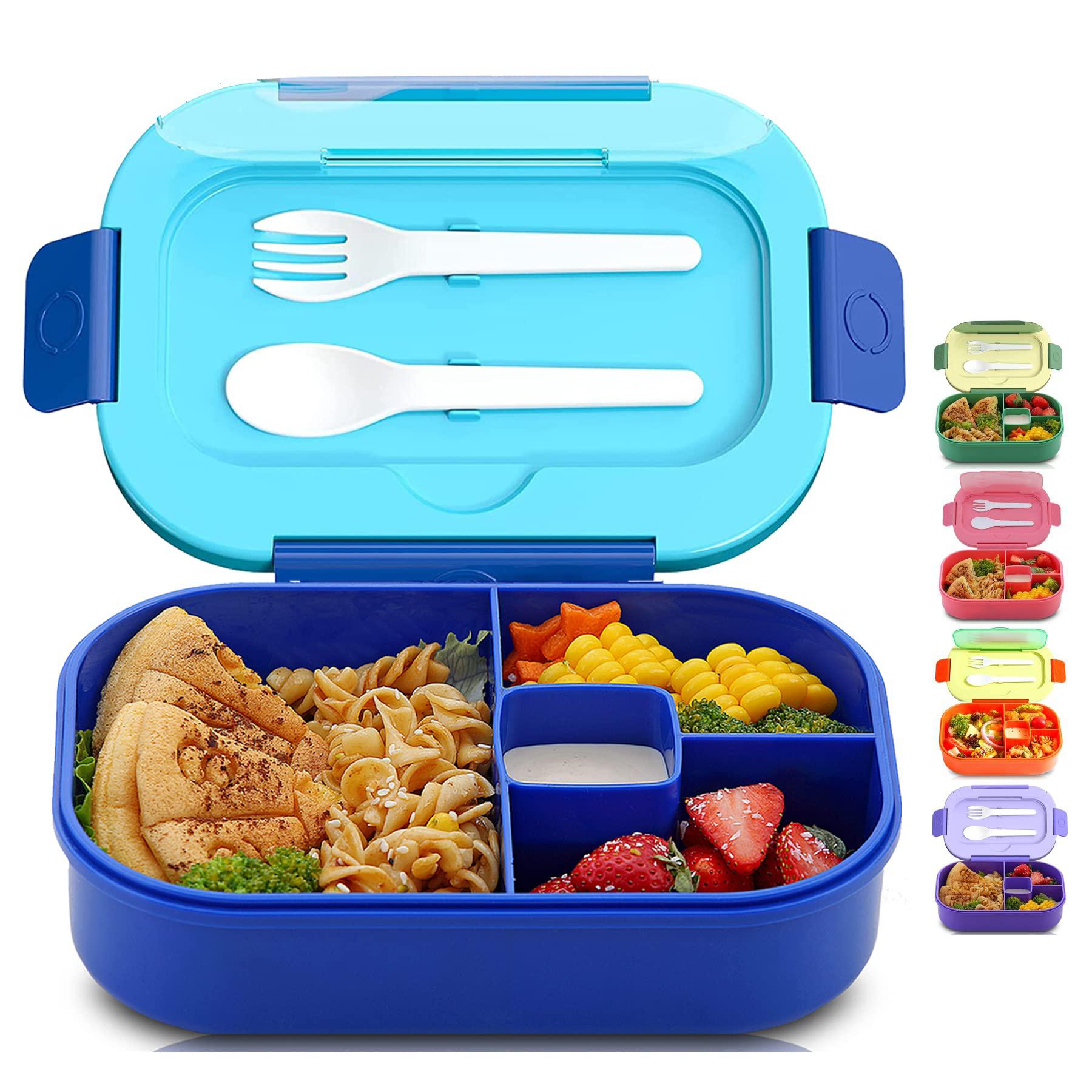 mr.dakai bento lunch box for kids girls boys, toddler kids lunch boxes for school, lunch containers for kids adults with 4 co