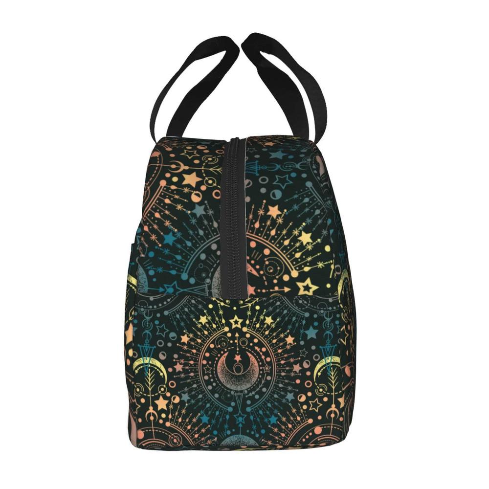echoserein magical astrology moon star lunch bag insulated lunch box reusable lunchbox waterproof portable lunch tote for wom
