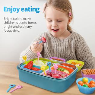 Doiaz silicone lunch bento box, 52 pack bento lunch box bundle dividers  with food picks lunch