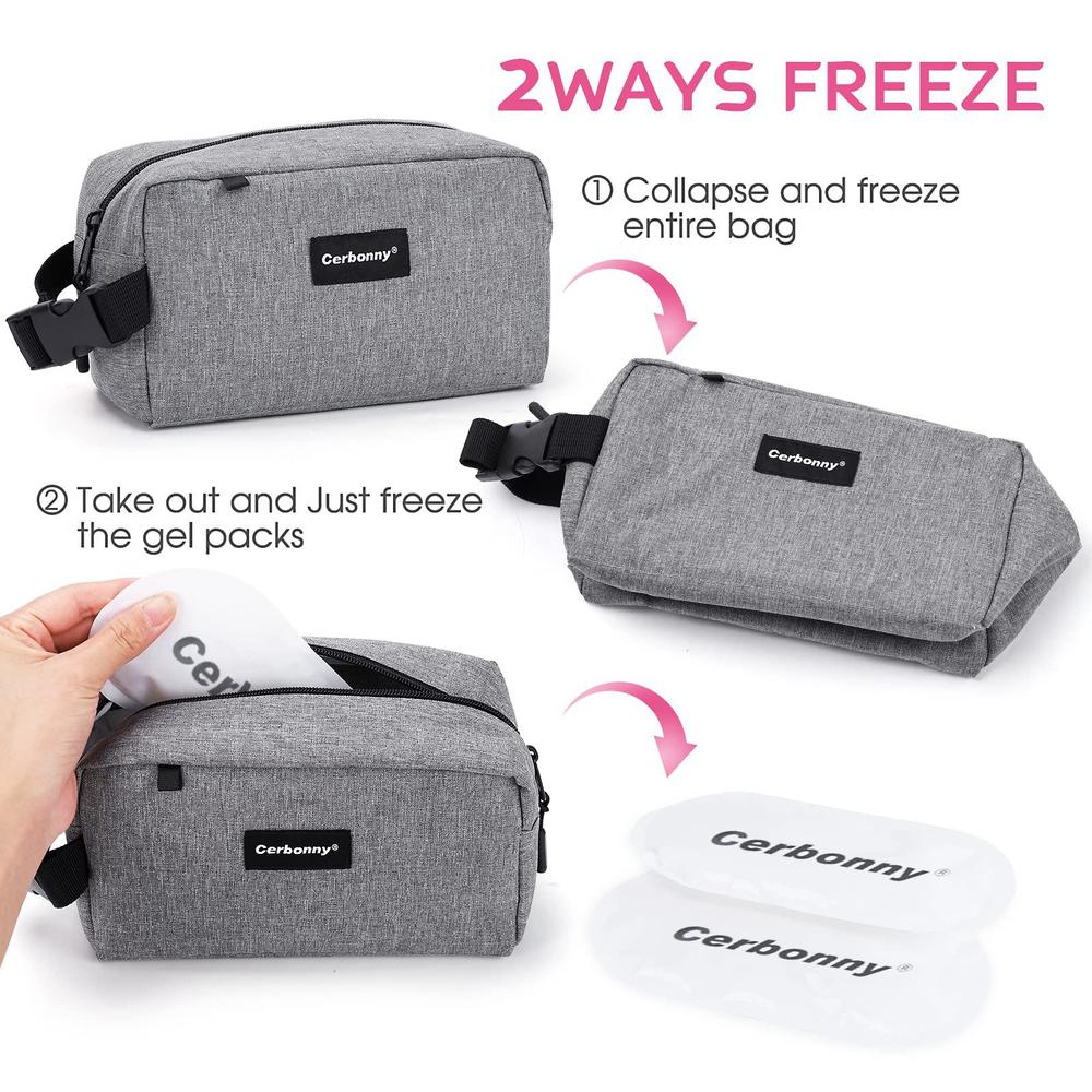 Cerbonny small cooler bag freezable lunch bag for work school travel,leak-proof small lunch bag,small insulated bag for kids/adults,fr