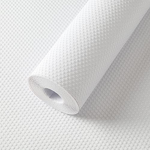 flpmix shelf liner white - waterproof pantry cabinets liners,washable easy to cut drawer mat for kitchens cupboard 17.7" x 96