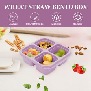 Luriseminger luriseminger bento lunch box?4 compartment snack containers?divided  snack box?meal prep lunch containers for kids/toddle/adul