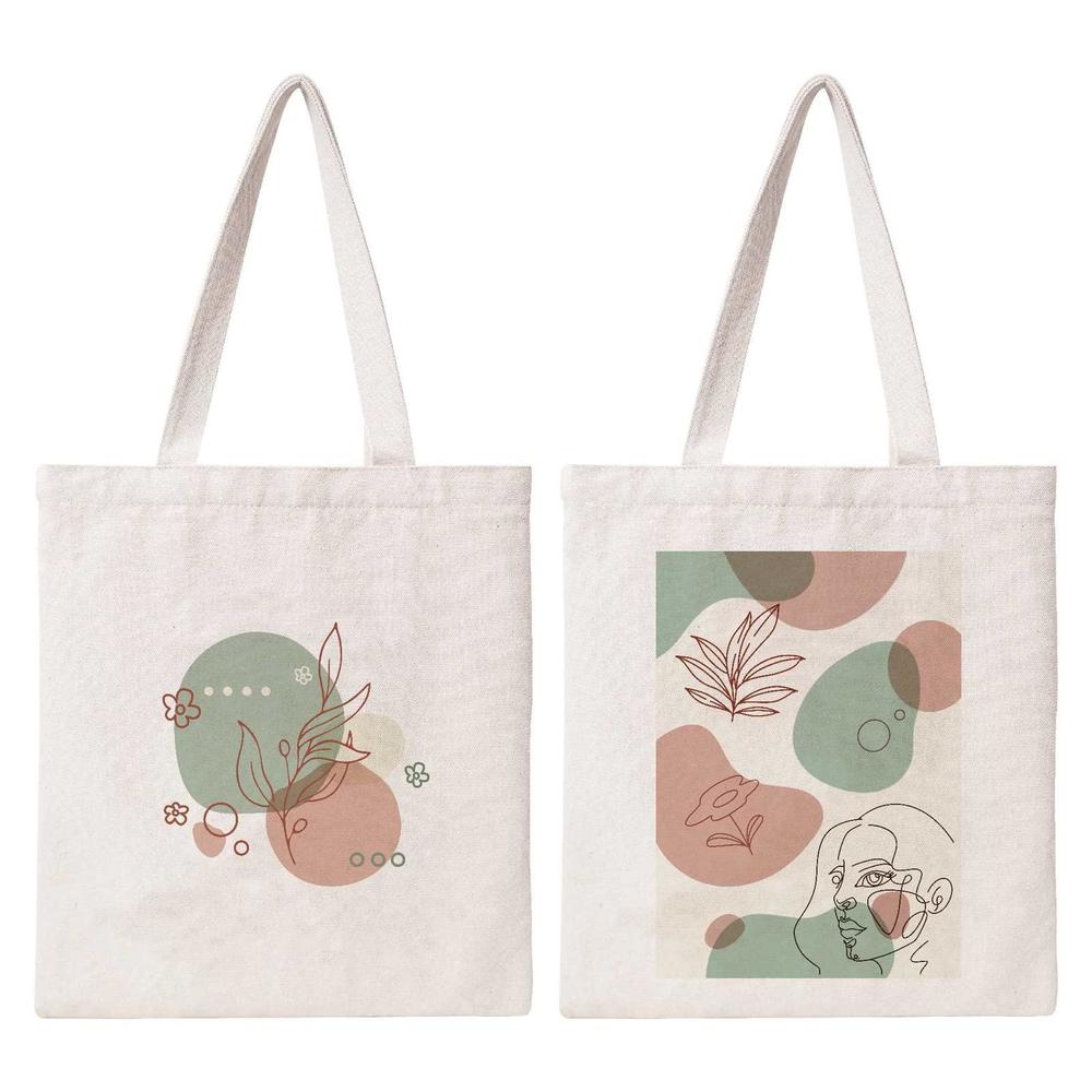 kazova cotton canvas bags reusable tote bag grocery shopping bag minimalist art shoulder bags book bag
