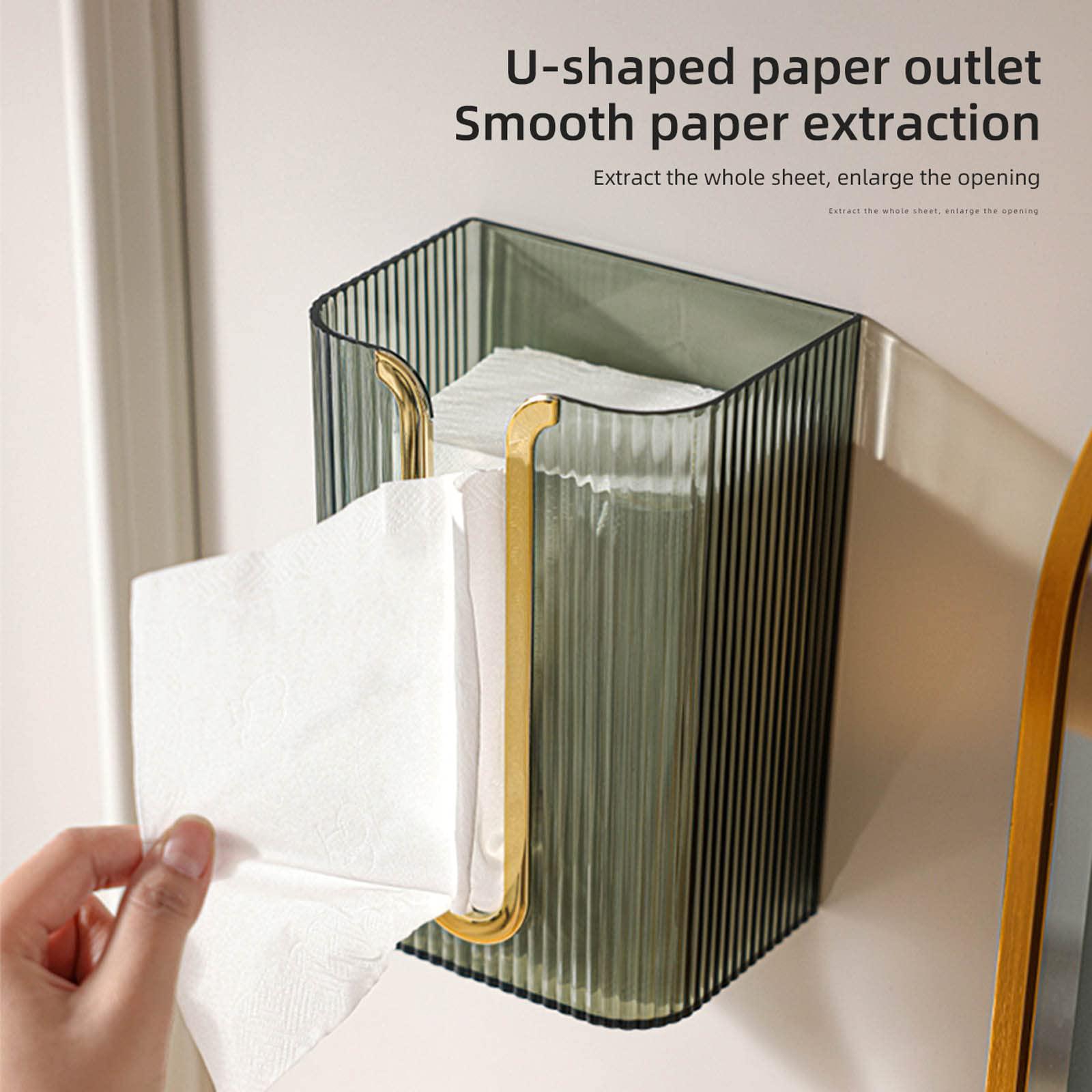 smilelily acrylic paper towel holder, wall mounted paper towel dispenser, adhesive tissue box guest napkin countertop paper towel holde
