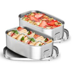 dailyart stainless steel bento box, small metal lunch containers, 304 stainless steel snack food containers metal bento box f