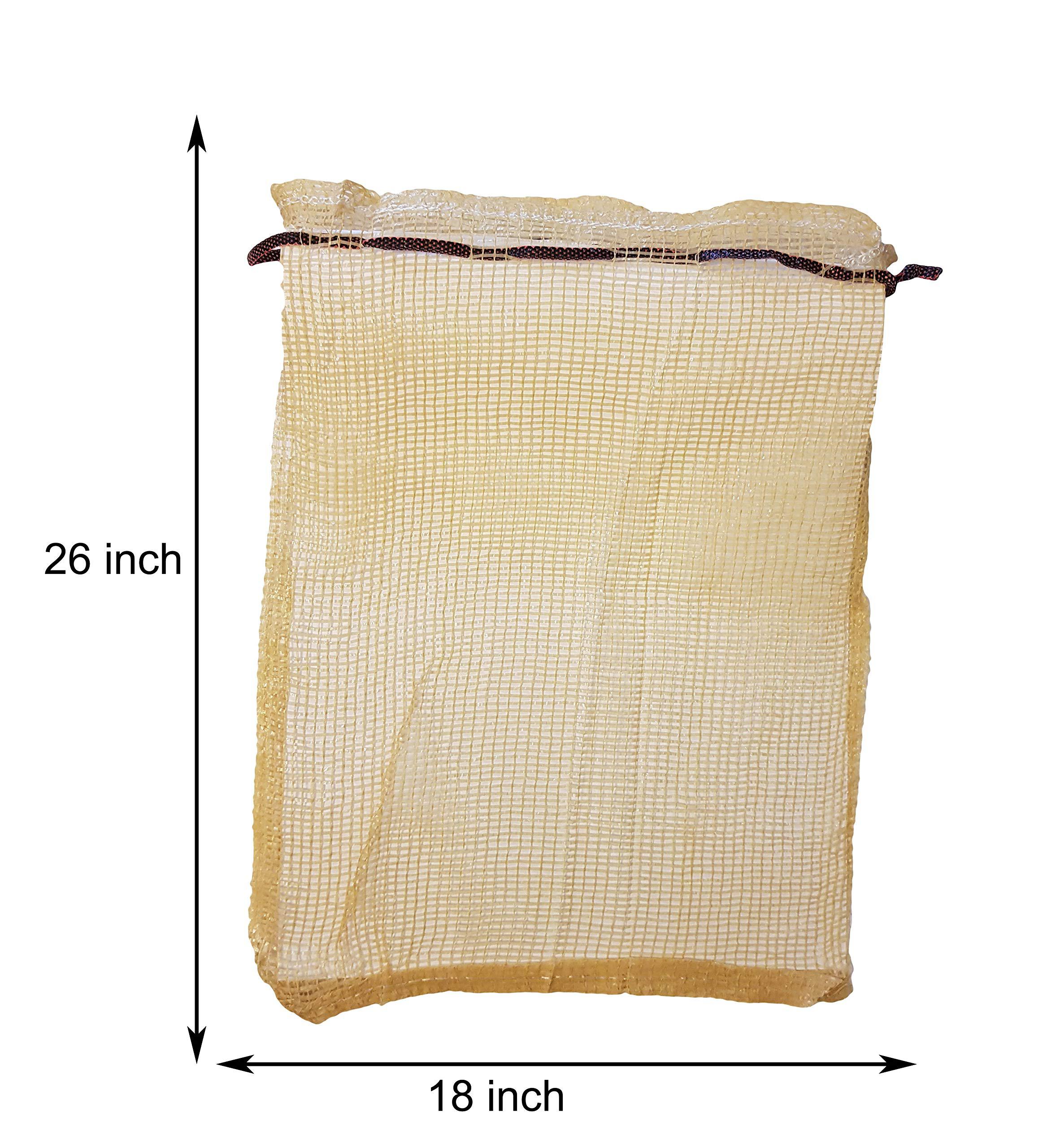 NNZ shoplineon reusable vegetable storage bags 30 lbs - heavy duty grocery mesh sacks holds up to 30 lbs - breathable produce cit