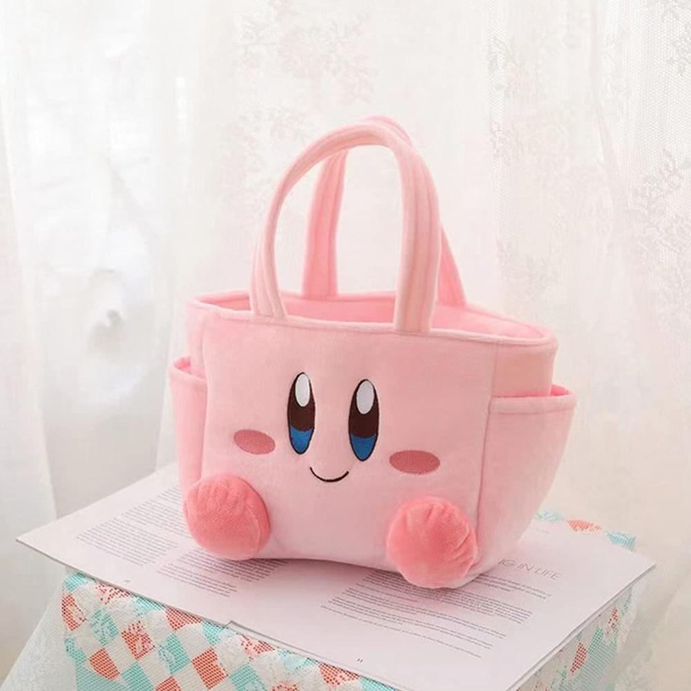 joerita pink plush handbag lovely makeup organizer purse storage cute lunch shopping bag for girls