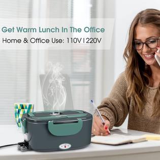 Reabulun electric lunch box food heater 60w, portable food warmer self heating  lunch box, 12v 24v 110v heated lunch box for adults car