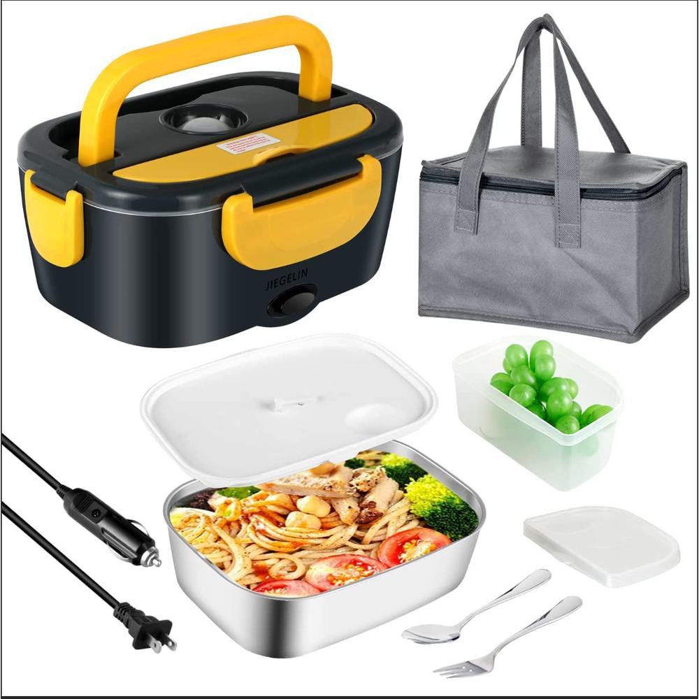 jiegelin efficient electric lunch box, 100w power rapid heating, leak-proof heating lunch box, portable food warmer, home/car