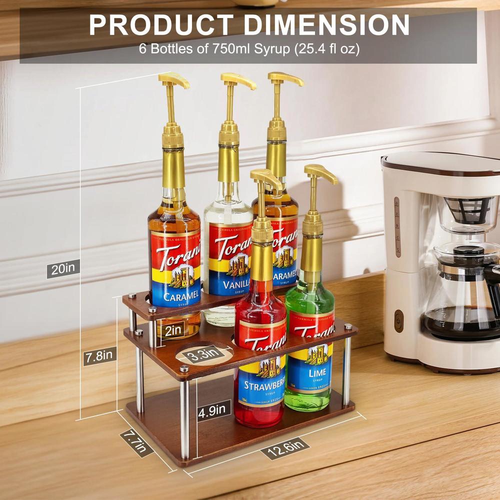 shilfid coffee syrup organizer rack,2-tier coffee syrup stand holder ...