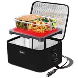 Aotto portable oven, 12v 24v 2-in-1 car food warmer mini portable microwave, aotto personal heated lunch box warmer for work reheat