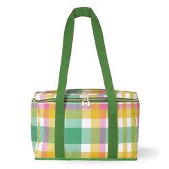 kate spade new york large capacity insulated cooler bag, soft sided portable beach cooler-tote for women, garden plaid