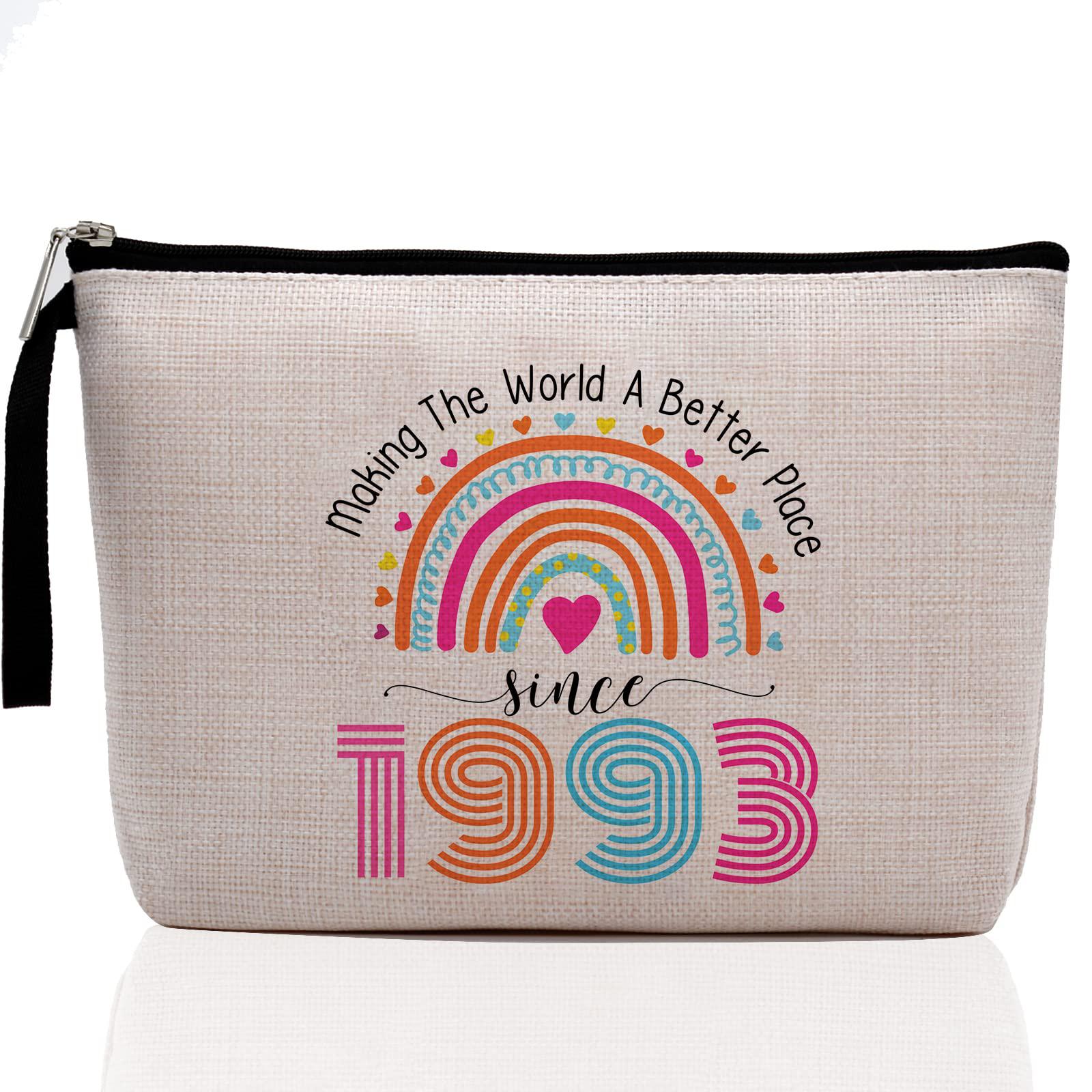 hanamiya na 30th birthday gifts for women-making the world a better place since 1993, 30 years old makeup bag for her, friend