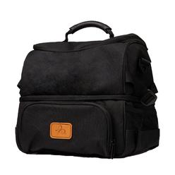 bright line eating 12-can insulated cooler bag - black peva foam lining lunch bag - soft cooler bag w/pockets & mesh shoulder