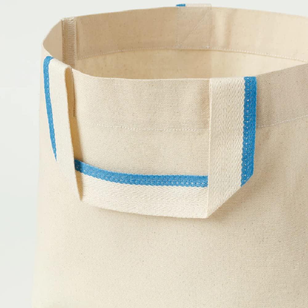 i-k-e-a foldable spikrak shopping bags, reusable grocery tote bag lightweight strong & durable cotton natural 3 gallons, 4 pa