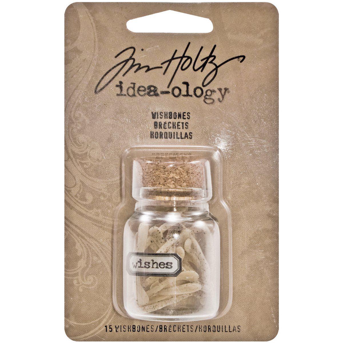 Tim Holtz Idea-ology resin wishbones by tim holtz idea-ology, 1 x 5/8 inch, 15 in corked vial, th93071