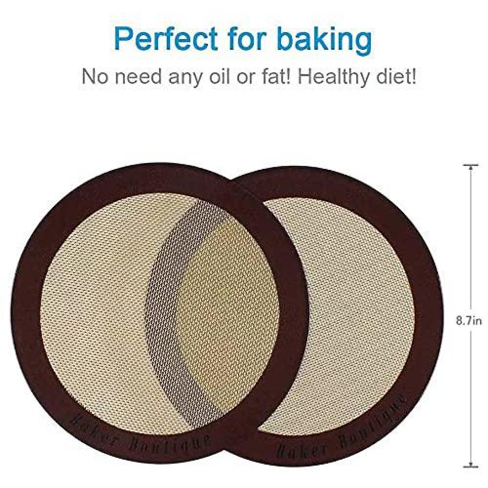 Baker Boutique silicone baking mats, 2-pack non-stick silicone baking sheet liner, reusable heat resistant baking pastry sheets for bake pan