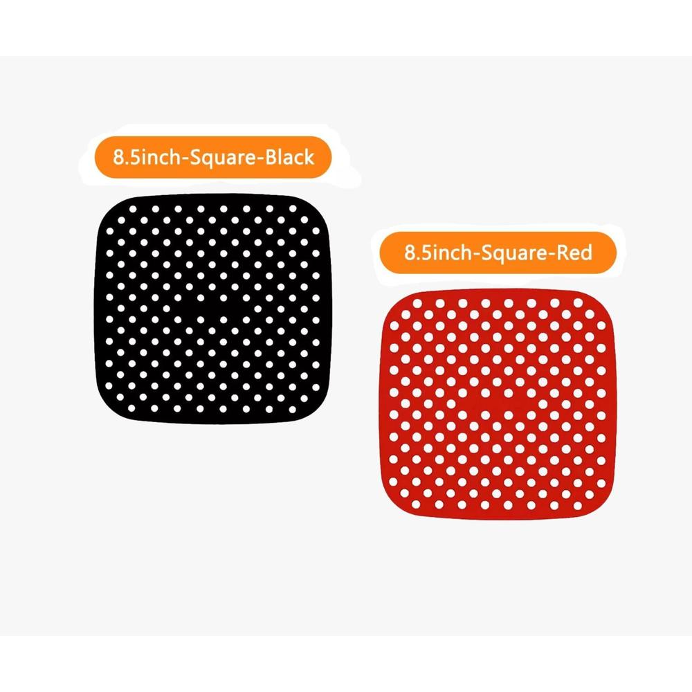 ct kitchen essentials 2 pack air fryer silicone liners,none stick 8 inch air fryer liner square mat , reusable air fryer insert, fits 3-5 qt air fr