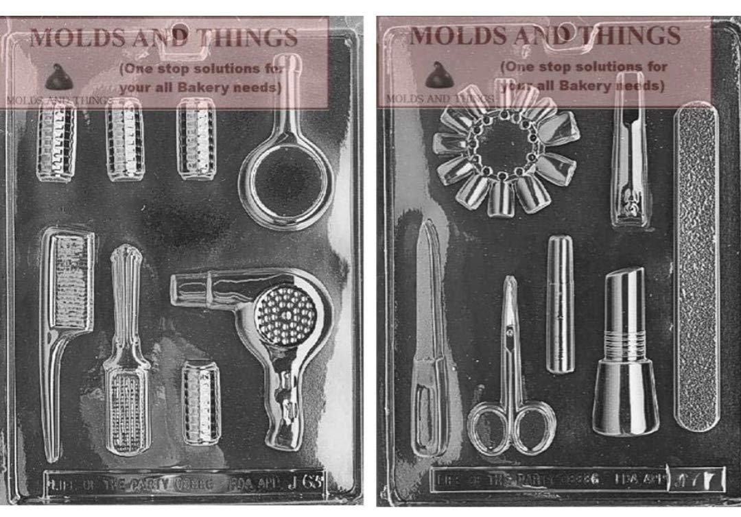 MOLDS AND THINGS make up kit chocolate candy mold, manicure kit chocolate candy mold, cosmetic chocolate candy mold with copyrighted candy mak