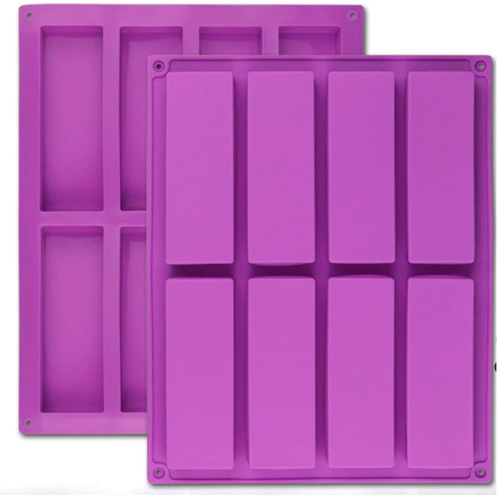 rotdam large rectangle silicone mold 2 pcs 8-cavity granola bar nutrition cereal bar moulds baking pan for energy bar chocola