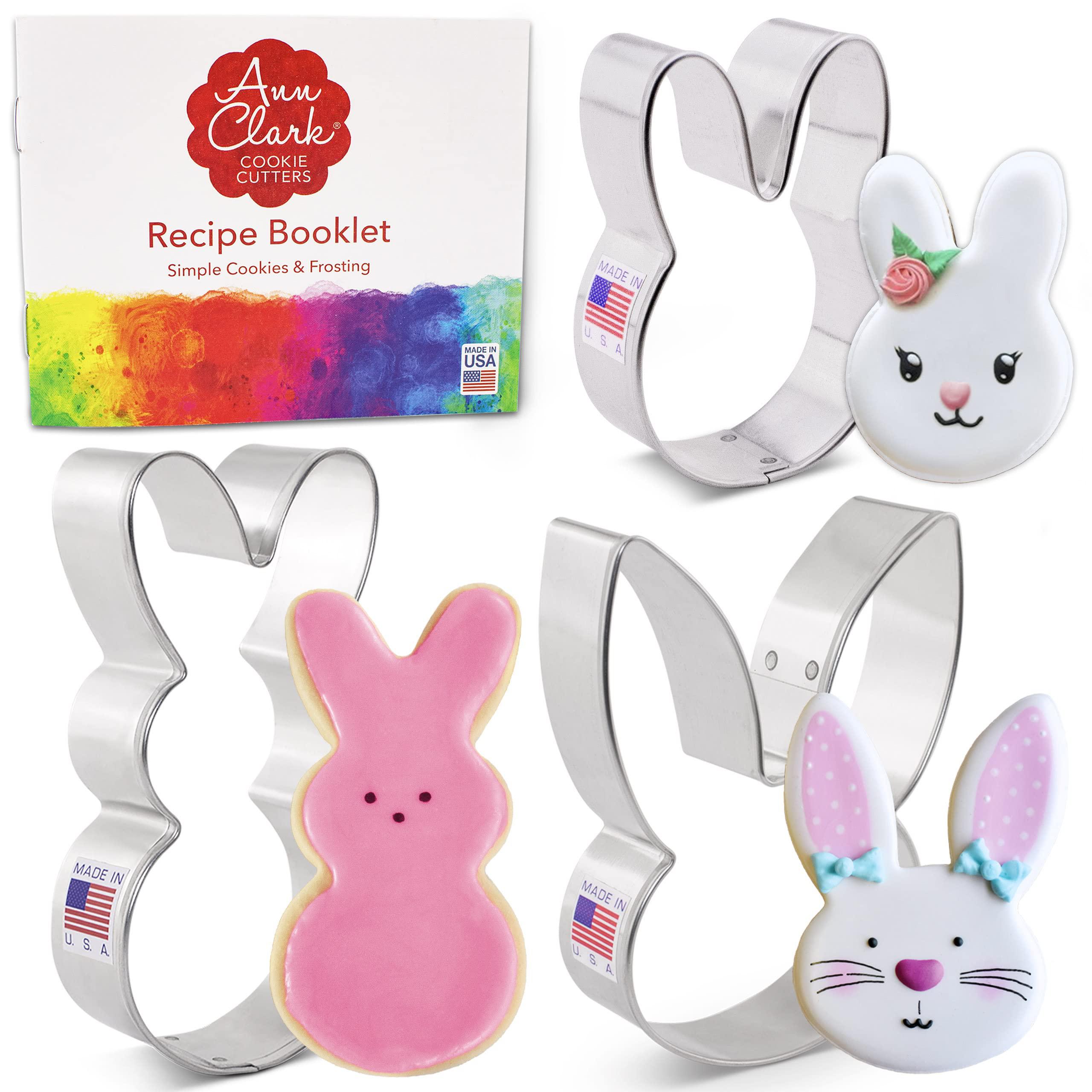 Ann Clark Cookie Cutters easter bunny cookie cutters 3-pc. set made in usa by ann clark, easter bunny head, rabbit, baby bunny head