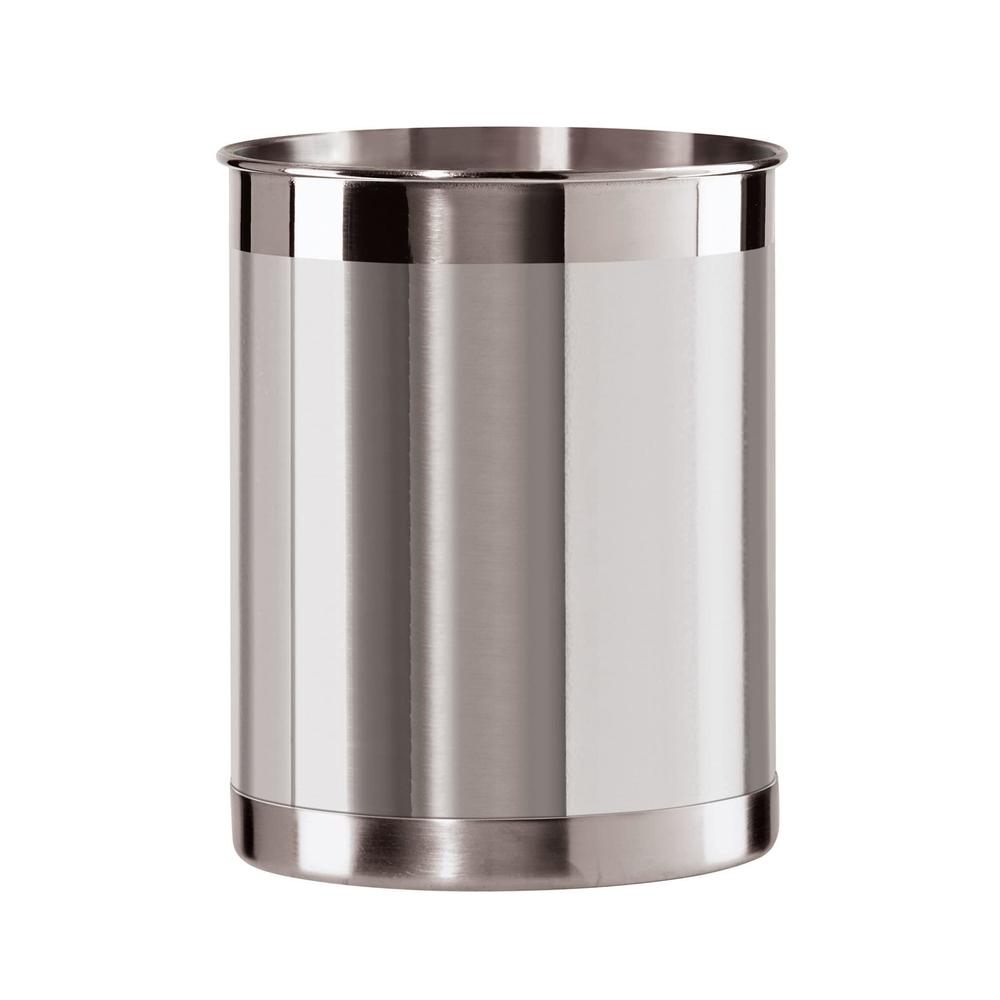 oggi stainless steel utensil holder - 5" diameter, utensil caddy, weighted base for stability - larger-sized utensil crock an