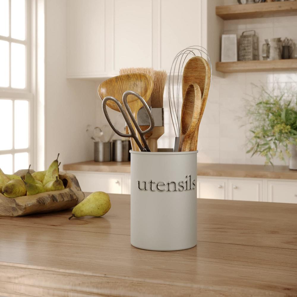 barnyard designs metal kitchen utensil holder for countertop, farmhouse ...