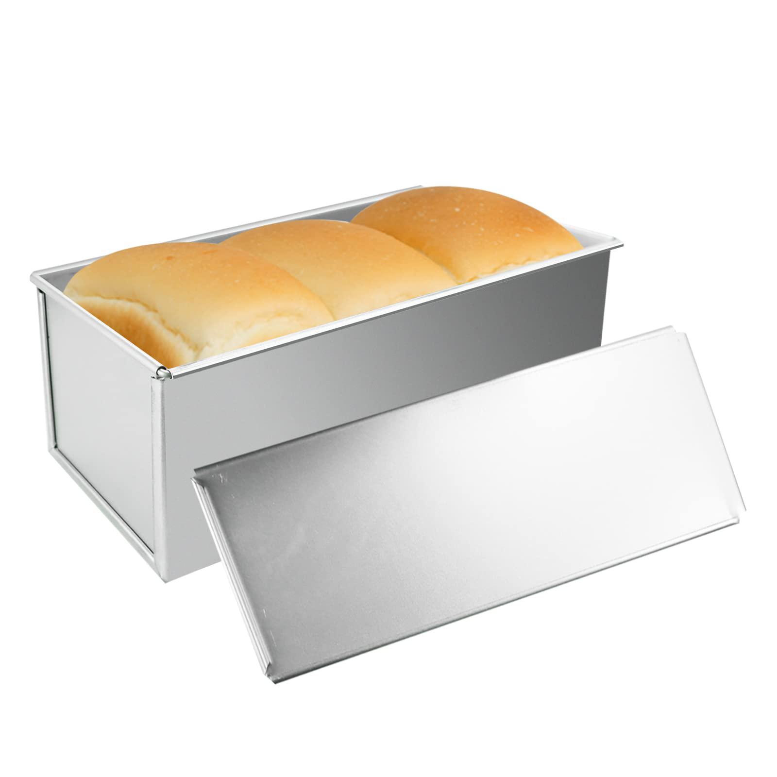 ta best pullman loaf pan with lid aluminumed steel pullman loaf pan commercial grade non stick bread pan with lid (10x3.93x4.