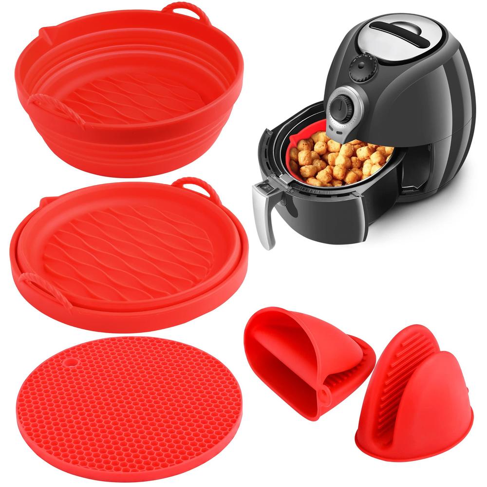 kitchentastic silicone air fryer accessories. reusable air fryer liners silicone replaces parchment paper for air fryers. 8.5