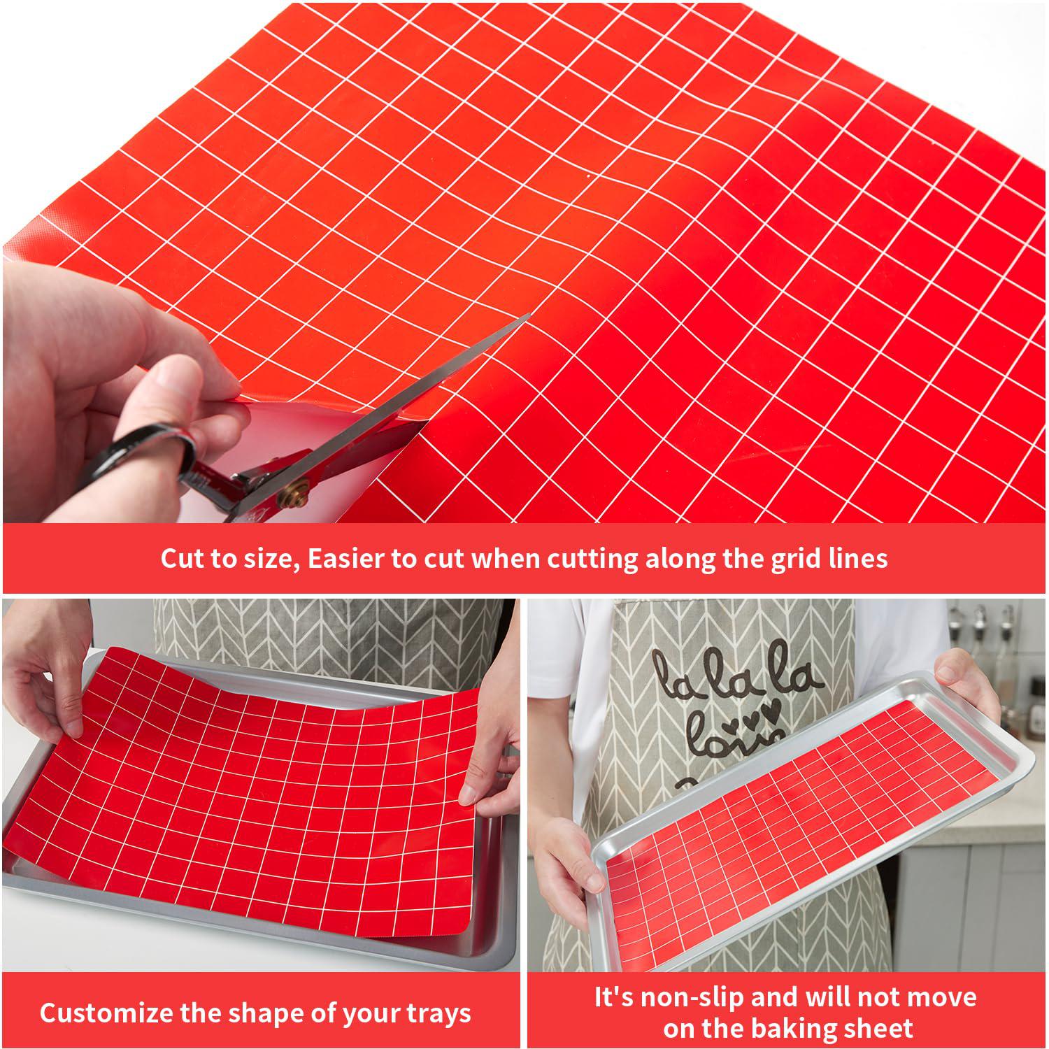 EuChoiz silicone baking mat roll 16in*5ft free cutting, non-slip pastry mat,  non-stick