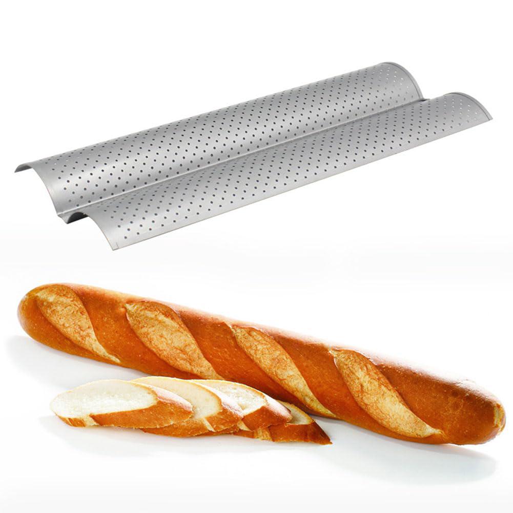 Fnoko french baguette pan set for baking, with bread pans, bread cloth, bread lame slashing tool and dough scraper for homemade bre